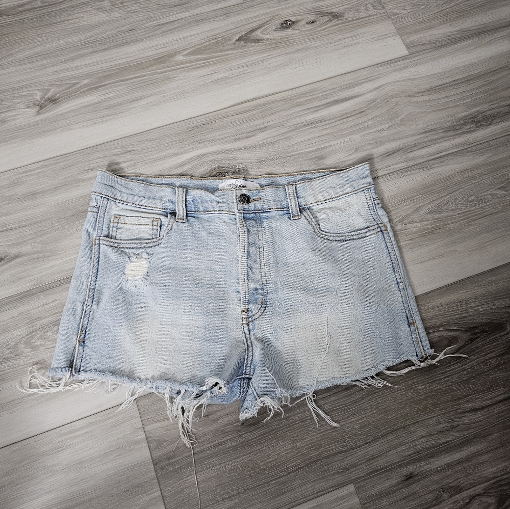Carly Jean Denim Stretchy Shorts Sz S
